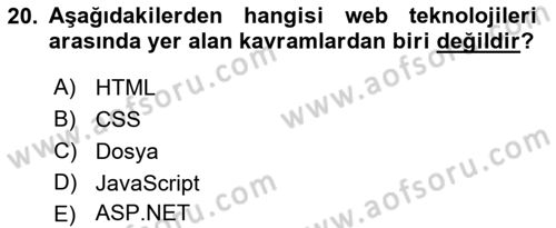 Kullanıcı Deneyimi Tasarımı Dersi 2021 - 2022 Yılı (Final) Dönem Sonu Sınavı 20. Soru