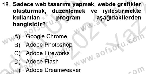 Kullanıcı Deneyimi Tasarımı Dersi 2021 - 2022 Yılı Yaz Okulu Sınav Soruları 18. Soru