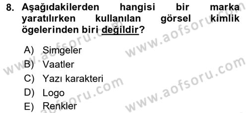 Kullanıcı Deneyimi Tasarımı Dersi Ara Sınavı Deneme Sınav Soruları 8. Soru
