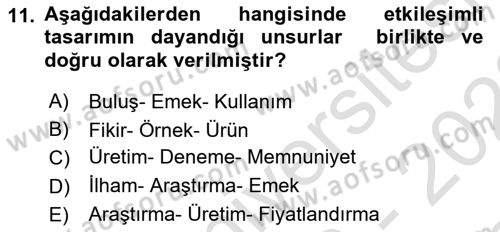 Kullanıcı Deneyimi Tasarımı Dersi 2022 - 2023 Yılı (Final) Dönem Sonu Sınav Soruları 11. Soru