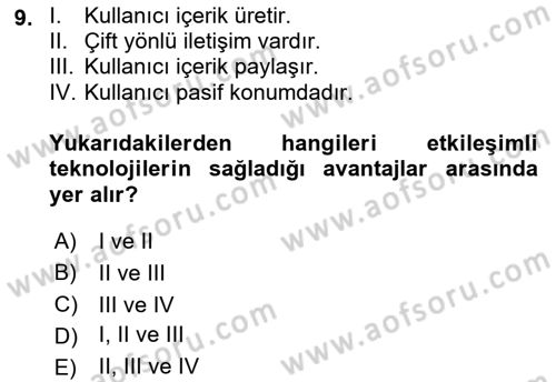 Kullanıcı Deneyimi Tasarımı Dersi 2022 - 2023 Yılı (Final) Dönem Sonu Sınav Soruları 9. Soru
