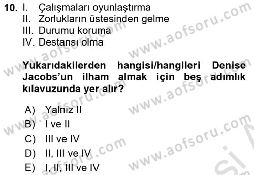 Kullanıcı Deneyimi Tasarımı Dersi 2022 - 2023 Yılı Yaz Okulu Sınav Soruları 10. Soru