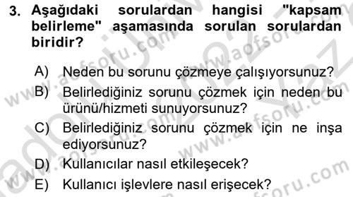 Kullanıcı Deneyimi Tasarımı Dersi 2022 - 2023 Yılı Yaz Okulu Sınav Soruları 3. Soru