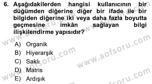 Kullanıcı Deneyimi Tasarımı Dersi Ara Sınavı Deneme Sınav Soruları 6. Soru