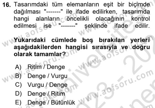 Kullanıcı Deneyimi Tasarımı Dersi 2023 - 2024 Yılı (Final) Dönem Sonu Sınav Soruları 16. Soru