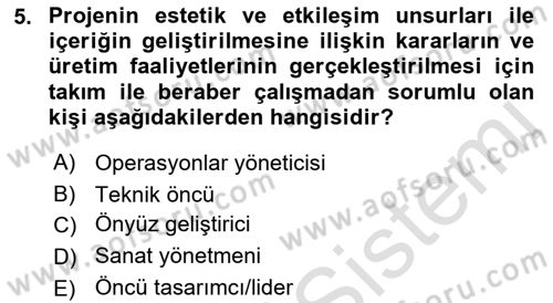 Kullanıcı Deneyimi Tasarımı Dersi 2023 - 2024 Yılı (Final) Dönem Sonu Sınav Soruları 5. Soru