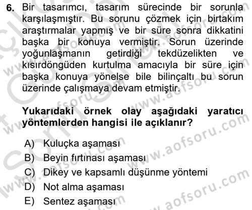Kullanıcı Deneyimi Tasarımı Dersi 2023 - 2024 Yılı (Final) Dönem Sonu Sınav Soruları 6. Soru