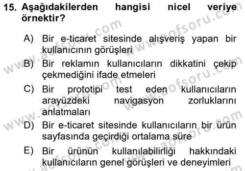 Kullanıcı Deneyimi Tasarımı Dersi 2024 - 2025 Yılı (Vize) Ara Sınavı 15. Soru