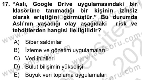 Kullanıcı Deneyimi Tasarımı Dersi Ara Sınavı Deneme Sınav Soruları 17. Soru