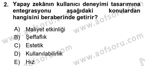 Kullanıcı Deneyimi Tasarımı Dersi 2024 - 2025 Yılı (Vize) Ara Sınavı 2. Soru