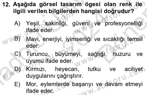 Kullanıcı Deneyimi Tasarımı Dersi 2024 - 2025 Yılı (Final) Dönem Sonu Sınav Soruları 12. Soru