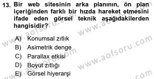 Kullanıcı Deneyimi Tasarımı Dersi 2024 - 2025 Yılı (Final) Dönem Sonu Sınav Soruları 13. Soru