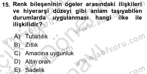 Kullanıcı Deneyimi Tasarımı Dersi 2024 - 2025 Yılı (Final) Dönem Sonu Sınav Soruları 15. Soru