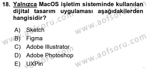 Kullanıcı Deneyimi Tasarımı Dersi 2024 - 2025 Yılı (Final) Dönem Sonu Sınav Soruları 18. Soru