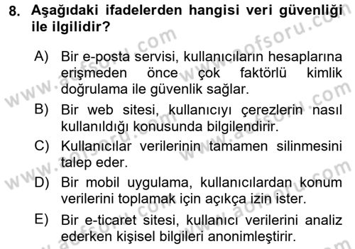 Kullanıcı Deneyimi Tasarımı Dersi 2024 - 2025 Yılı (Final) Dönem Sonu Sınav Soruları 8. Soru