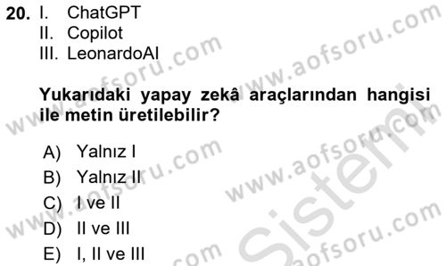 Kullanıcı Deneyimi Tasarımı Dersi 2024 - 2025 Yılı Yaz Okulu Sınav Soruları 20. Soru
