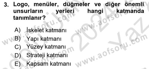 Kullanıcı Deneyimi Tasarımı Dersi 2024 - 2025 Yılı Yaz Okulu Sınav Soruları 3. Soru