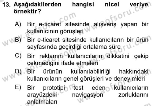 Kullanıcı Deneyimi Tasarımı Dersi 2025 - 2026 Yılı (Vize) Ara Sınav Soruları 13. Soru