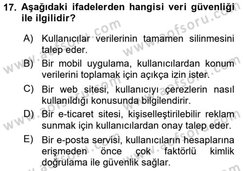Kullanıcı Deneyimi Tasarımı Dersi 2025 - 2026 Yılı (Vize) Ara Sınav Soruları 17. Soru