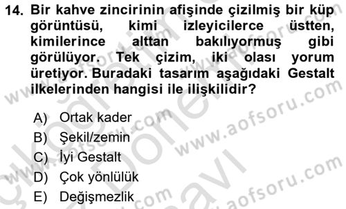 Kullanıcı Deneyimi Tasarımı Dersi 2025 - 2026 Yılı (Final) Dönem Sonu Sınav Soruları 14. Soru
