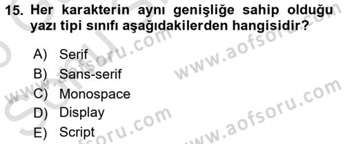 Kullanıcı Deneyimi Tasarımı Dersi 2025 - 2026 Yılı (Final) Dönem Sonu Sınav Soruları 15. Soru