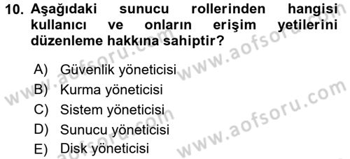 Veritabanı Programlama Dersi 2017 - 2018 Yılı (Final) Dönem Sonu Sınav Soruları 10. Soru