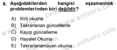 Veritabanı Programlama Dersi 2018 - 2019 Yılı (Final) Dönem Sonu Sınav Soruları 6. Soru