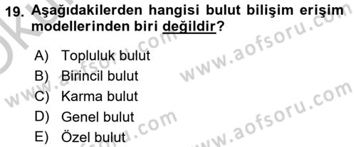 Veritabanı Programlama Dersi 2018 - 2019 Yılı Yaz Okulu Sınav Soruları 19. Soru