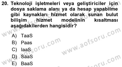 Veritabanı Programlama Dersi 2018 - 2019 Yılı Yaz Okulu Sınav Soruları 20. Soru