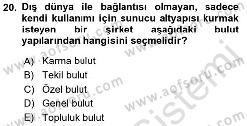 Veritabanı Programlama Dersi 2021 - 2022 Yılı (Final) Dönem Sonu Sınav Soruları 20. Soru
