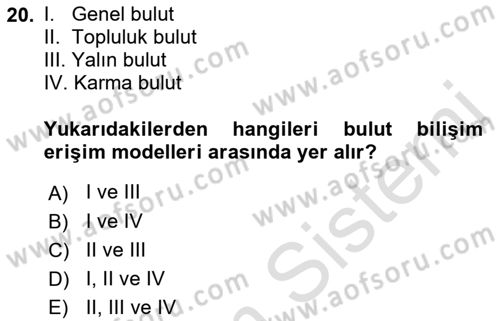 Veritabanı Programlama Dersi 2022 - 2023 Yılı Yaz Okulu Sınavı 20. Soru