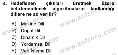 Veritabanı Programlama Dersi 2022 - 2023 Yılı Yaz Okulu Sınav Soruları 4. Soru