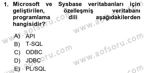 Veritabanı Programlama Dersi 2024 - 2025 Yılı (Final) Dönem Sonu Sınav Soruları 1. Soru