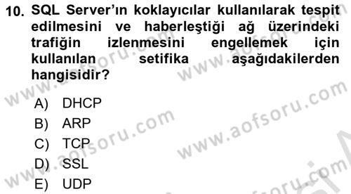 Veritabanı Programlama Dersi 2024 - 2025 Yılı (Final) Dönem Sonu Sınav Soruları 10. Soru