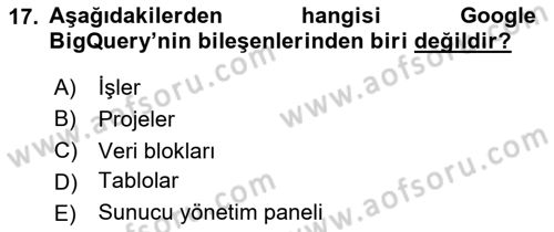 Veritabanı Programlama Dersi 2024 - 2025 Yılı (Final) Dönem Sonu Sınav Soruları 17. Soru