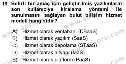 Veritabanı Programlama Dersi 2024 - 2025 Yılı (Final) Dönem Sonu Sınav Soruları 19. Soru