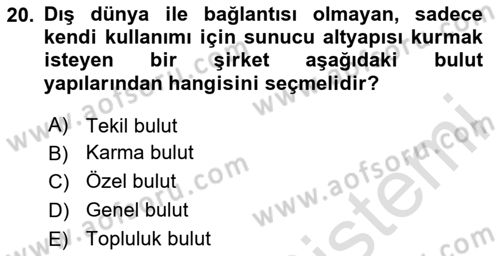 Veritabanı Programlama Dersi 2024 - 2025 Yılı (Final) Dönem Sonu Sınav Soruları 20. Soru