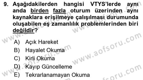 Veritabanı Programlama Dersi 2024 - 2025 Yılı Yaz Okulu Sınav Soruları 9. Soru