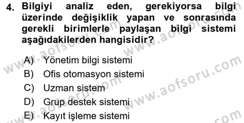 Sistem Analizi Ve Tasarımı Dersi 2017 - 2018 Yılı (Vize) Ara Sınav Soruları 4. Soru