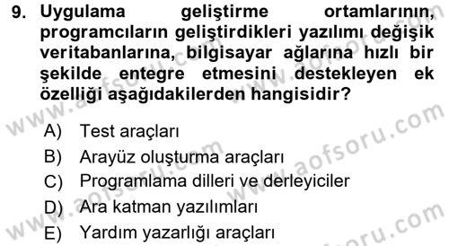 Sistem Analizi Ve Tasarımı Dersi 2017 - 2018 Yılı (Vize) Ara Sınav Soruları 9. Soru