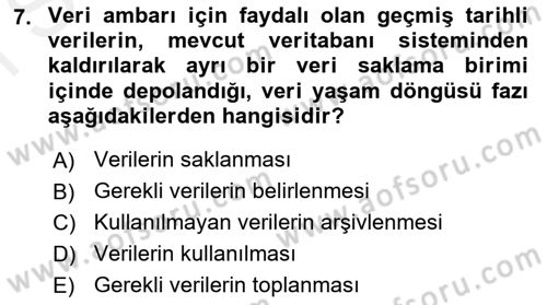 Sistem Analizi Ve Tasarımı Dersi 2017 - 2018 Yılı (Final) Dönem Sonu Sınav Soruları 7. Soru