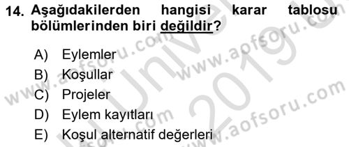 Sistem Analizi Ve Tasarımı Dersi 2018 - 2019 Yılı 3 Ders Sınav Soruları 14. Soru