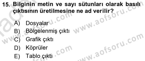 Sistem Analizi Ve Tasarımı Dersi 2018 - 2019 Yılı 3 Ders Sınav Soruları 15. Soru