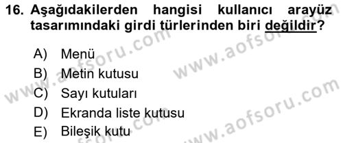 Sistem Analizi Ve Tasarımı Dersi 2018 - 2019 Yılı 3 Ders Sınav Soruları 16. Soru