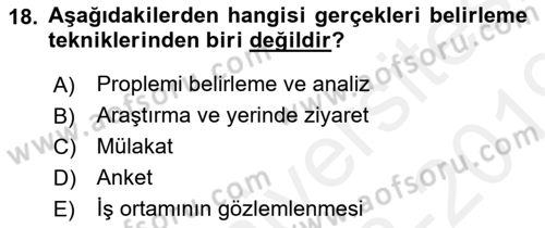 Sistem Analizi Ve Tasarımı Dersi 2018 - 2019 Yılı (Vize) Ara Sınavı 18. Soru