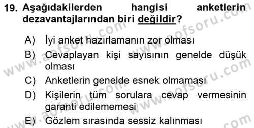 Sistem Analizi Ve Tasarımı Dersi Ara Sınavı Deneme Sınav Soruları 19. Soru