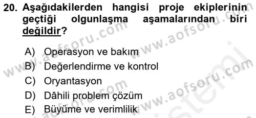 Sistem Analizi Ve Tasarımı Dersi Ara Sınavı Deneme Sınav Soruları 20. Soru