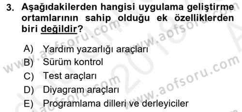 Sistem Analizi Ve Tasarımı Dersi 2018 - 2019 Yılı (Vize) Ara Sınavı 3. Soru