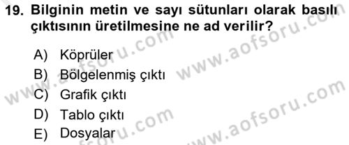 Sistem Analizi Ve Tasarımı Dersi 2018 - 2019 Yılı (Final) Dönem Sonu Sınav Soruları 19. Soru
