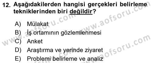 Sistem Analizi Ve Tasarımı Dersi 2018 - 2019 Yılı Yaz Okulu Sınav Soruları 12. Soru
